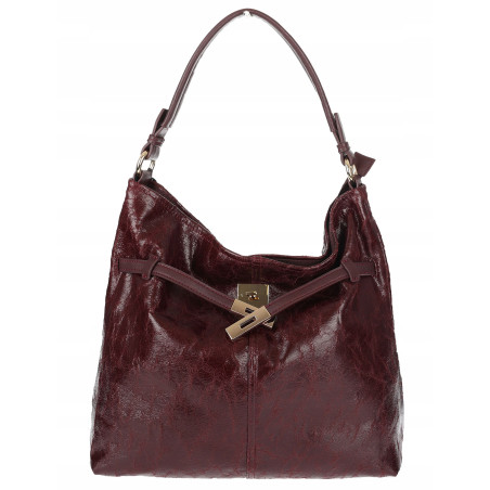 Torebka damska Tommasini Duża Shopper Worek Pojemna do Pracy NO853 Bordowa