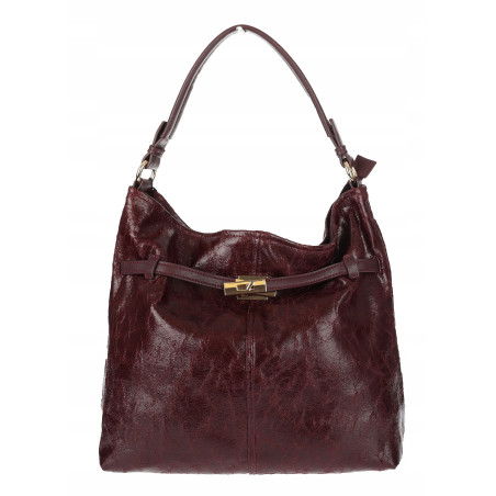 Torebka damska Tommasini Duża Shopper Worek Pojemna do Pracy NO853 Bordowa