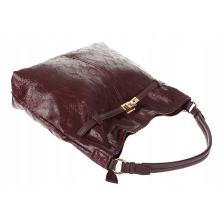 Torebka damska Tommasini Duża Shopper Worek Pojemna do Pracy NO853 Bordowa
