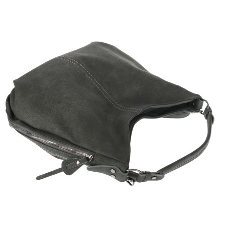 Torebka damska Duża Shopper Worek Pojemna Torba do Pracy Pasek LH615 Szara