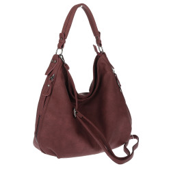 Torebka damska Duża Shopper Worek Pojemna Torba do Pracy LH615 Bordowa