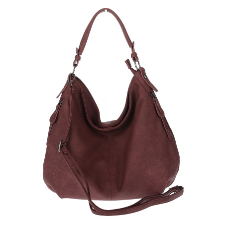 Torebka damska Duża Shopper Worek Pojemna Torba do Pracy LH615 Bordowa