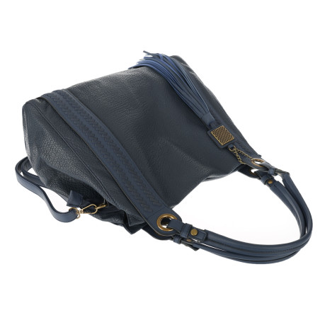 Torebka damska Duża Shopper Worek Pojemna Torba do Pracy H8904 Granatowa