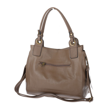 Torebka damska Duża Shopper Worek Pojemna Torba do Pracy Pasek H8904 Beżowa