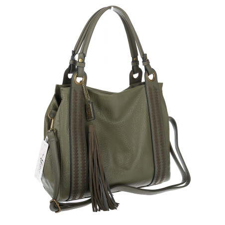 Torebka damska Duża Shopper Worek Pojemna Torba do Pracy H8904 Zielona