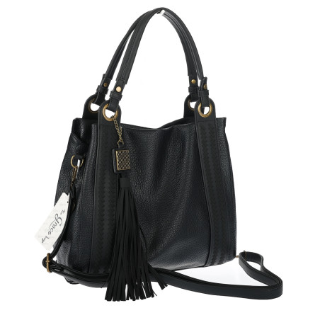 Torebka damska Duża Shopper Worek Pojemna Torba do Pracy Pasek H8904 Czarny