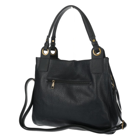 Torebka damska Duża Shopper Worek Pojemna Torba do Pracy Pasek H8904 Czarny