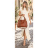Torebka damska Duża Shopper Worek Pojemna Torba do Pracy H8904 Brązowa