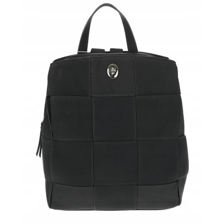 Torebka damska Plecak Pleciony 3 Komory Duży Elegancki Miejski SP66 Czarny