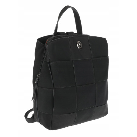 Torebka damska Plecak Pleciony 3 Komory Duży Elegancki Miejski SP66 Czarny