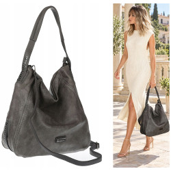 Torebka Damska Worek duża włoska marka CHARRO A4 pojemna modna CH6688 Szara