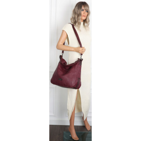 Torebka Damska Worek duża włoska marka CHARRO A4 pojemna CH6688 Bordowa