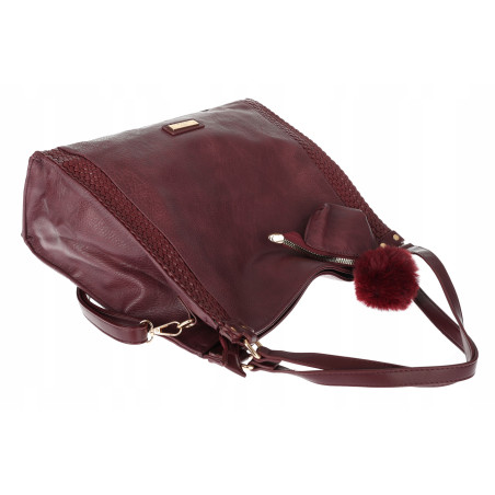 Torebka Damska shopper duża torba na ramię A4 pojemna modna CH625 Bordowa