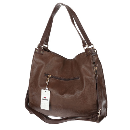 Torebka Damska shopper torba na ramię A4 pojemna modna CH625 Czekoladowa