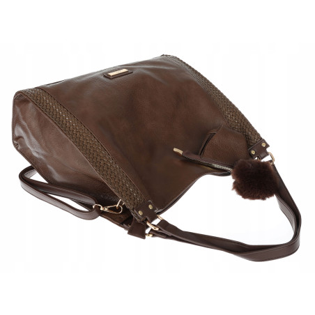 Torebka Damska shopper torba na ramię A4 pojemna modna CH625 Czekoladowa