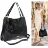 Torebka Damska shopper duża torba na ramię A4 pojemna modna CH625 Czarna