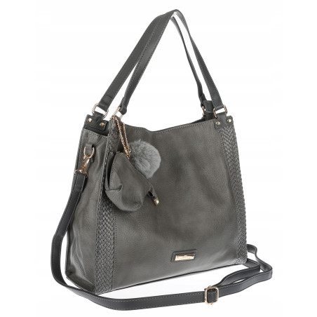 Torebka Damska shopper duża torba na ramię A4 pojemna modna CH625 Szara