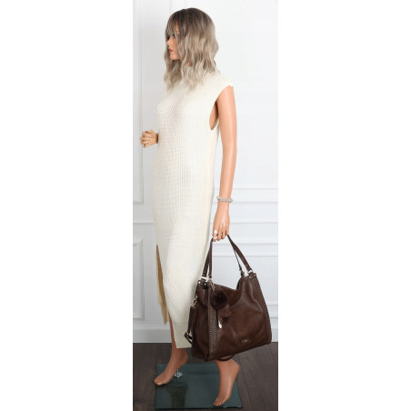 Torebka Damska shopper torba na ramię A4 pojemna modna CH625 Czekoladowa