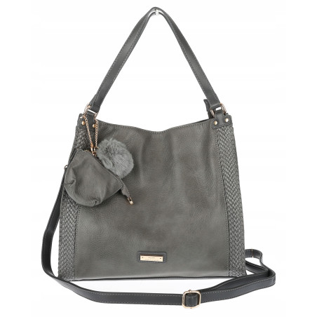 Torebka Damska shopper duża torba na ramię A4 pojemna modna CH625 Szara