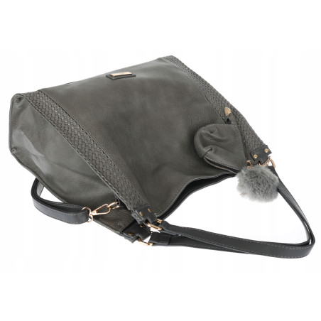 Torebka Damska shopper duża torba na ramię A4 pojemna modna CH625 Szara