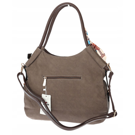 Torebka Damska Worek shopper włoska marka CHARRO pojemna CH3310 Czekoladowa