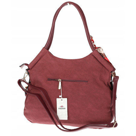 Torebka Damska Worek shopper włoska marka CHARRO pojemna CH3310 Bordowa