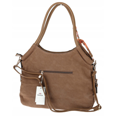Torebka Damska Worek shopper włoska marka CHARRO pojemna A4 CH3310 Brązowa