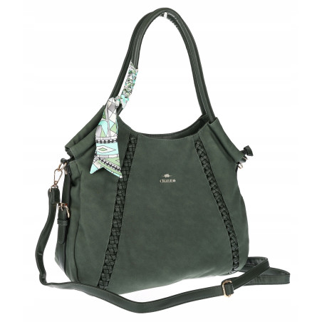 Torebka Damska Worek shopper włoska marka CHARRO pojemna CH3310 Zielona