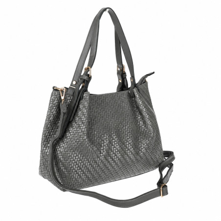 Torebka damska kuferek shopper pojemna modna torba na ramię HJ397 Szara