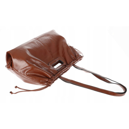 Torebka damska 2w1 shopper kopertówka A4 na ramię pojemna AM611 Brązowa