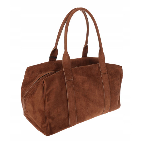 Torebka damska Tommasini zamszowa shopper torba A4 podręczna 3851 Brązowa