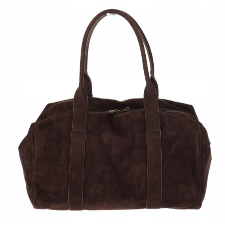 Torebka damska Tommasini zamszowa shopper torba podręczna 3851 Czekoladowa