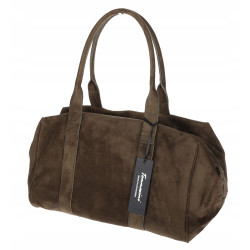 Torebka damska Tommasini zamszowa shopper duża torba podręczna 3851 Khaki