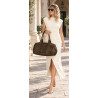 Torebka damska Tommasini zamszowa shopper duża torba podręczna 3851 Khaki