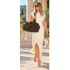 Torebka damska Tommasini zamszowa shopper duża torba podręczna 3851 Khaki