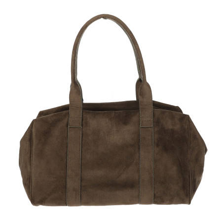 Torebka damska Tommasini zamszowa shopper duża torba podręczna 3851 Khaki