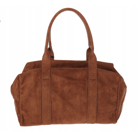 Torebka damska Tommasini zamszowa shopper torba A4 podręczna 3851 Brązowa