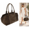 Torebka damska Tommasini zamszowa shopper duża torba podręczna 3851 Khaki