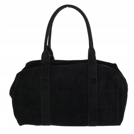 Torebka damska Tommasini zamszowa shopper duża torba podręczna 3851 Czarna