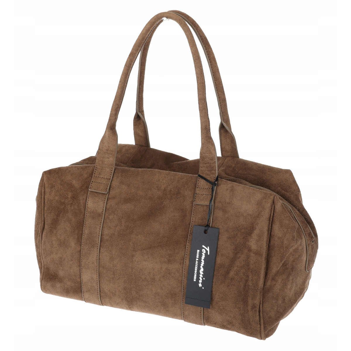Torebka damska Tommasini zamszowa shopper duża torba podręczna 3851 Beżowa