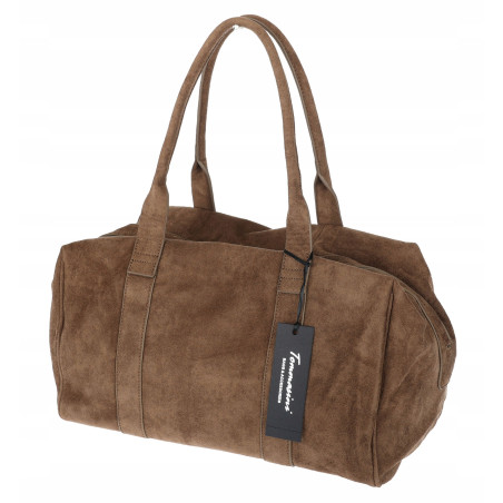 Torebka damska Tommasini zamszowa shopper duża torba podręczna 3851 Beżowa