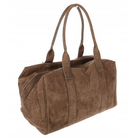 Torebka damska Tommasini zamszowa shopper duża torba podręczna 3851 Beżowa