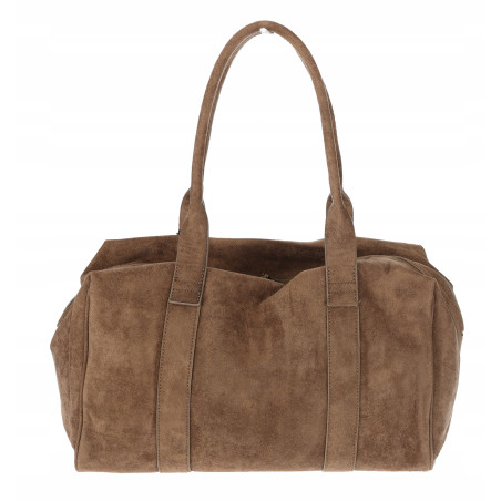 Torebka damska Tommasini zamszowa shopper duża torba podręczna 3851 Beżowa