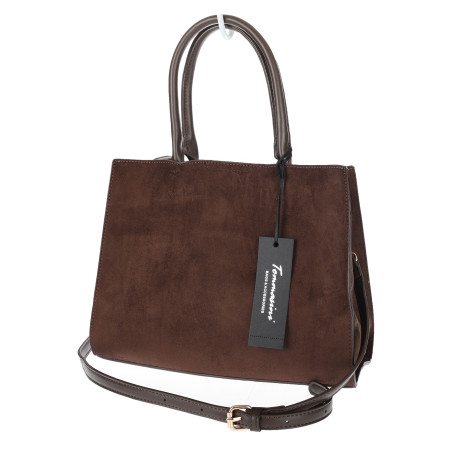 Torebka damska Tommasini zamszowa kuferek listonoszka R537 Czekoladowa