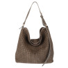Torebka damska Tommasini shopper worek A4 pleciona na ramię 3899 Brązowa