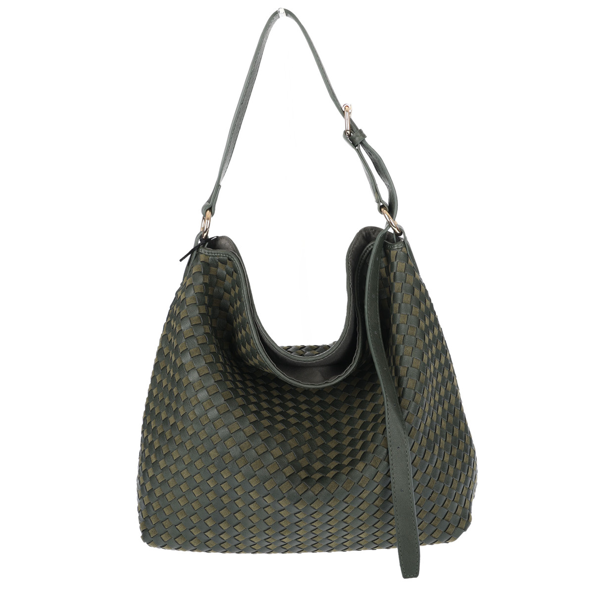Torebka damska Tommasini shopper worek pleciona na ramię torba 3899 Zielona