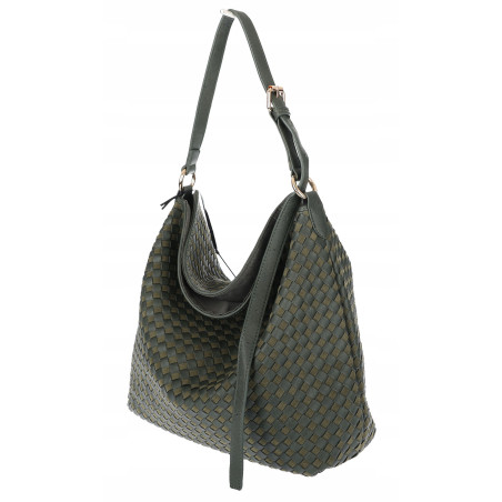 Torebka damska Tommasini shopper worek pleciona na ramię torba 3899 Zielona