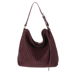 Torebka damska Tommasini shopper worek A4 pleciona na ramię 3899 Bordowa