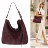 Torebka damska Tommasini shopper worek A4 pleciona na ramię 3899 Bordowa