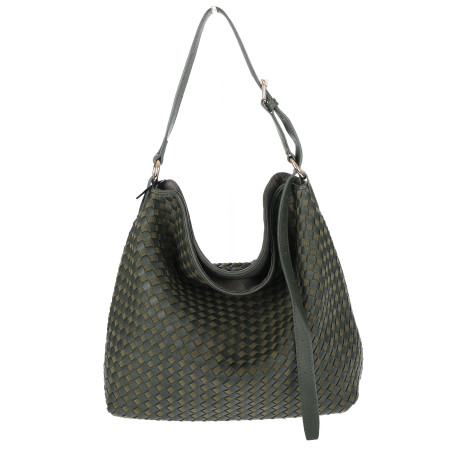 Torebka damska Tommasini shopper worek pleciona na ramię torba 3899 Zielona